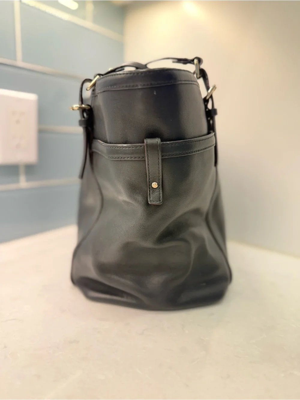 Kate Spade Clementine Park Slope PXRU1110 Black Leather Tote Shoulder Bag
